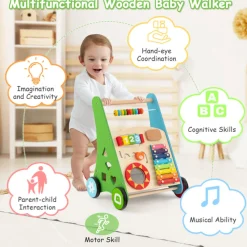 GoPlus (Costway) Wooden Push Walker Activity Center