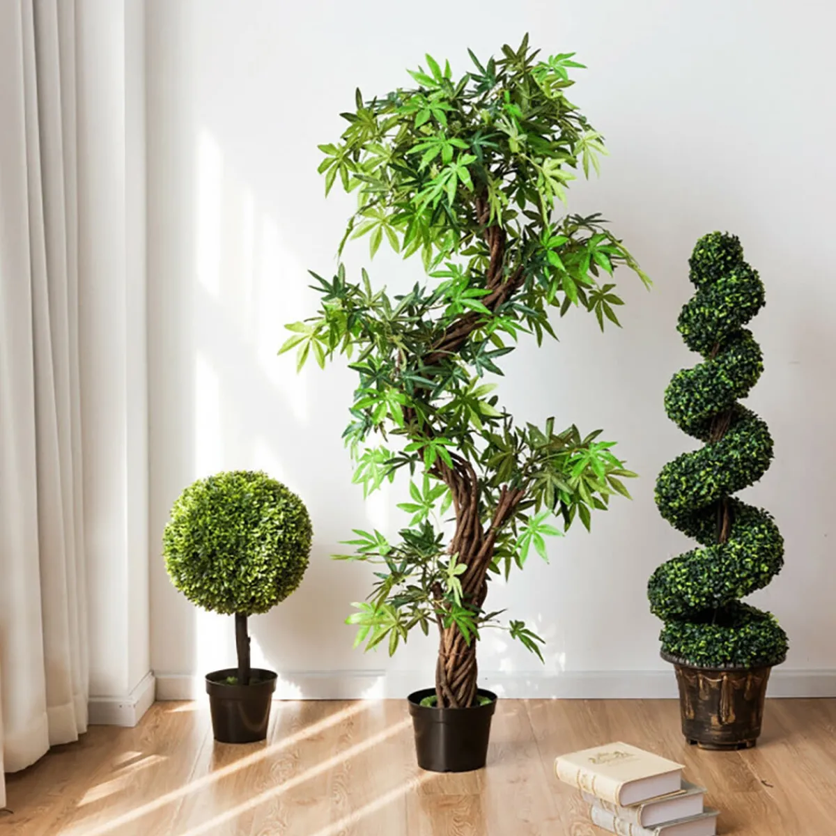 GoPlus (Costway) 4' Artificial Boxwood Spiral Topiary Trees (Set of 2)