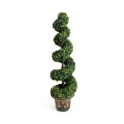 GoPlus (Costway) 4' Artificial Boxwood Spiral Topiary Trees (Set of 2)