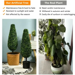 GoPlus (Costway) 3' Artificial Boxwood Tower Topiary Trees (Set of 2)