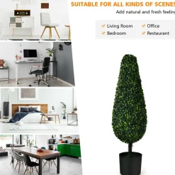 GoPlus (Costway) 3' Artificial Boxwood Tower Topiary Trees (Set of 2)