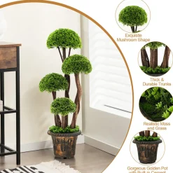 GoPlus (Costway) 3' Artificial Cedar Topiary Tree with Rattan Trunk