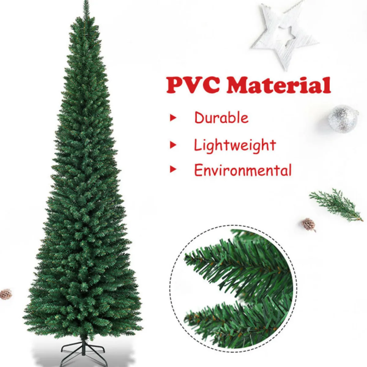 Village Lighting Company 7' Artificial Pencil Christmas Tree