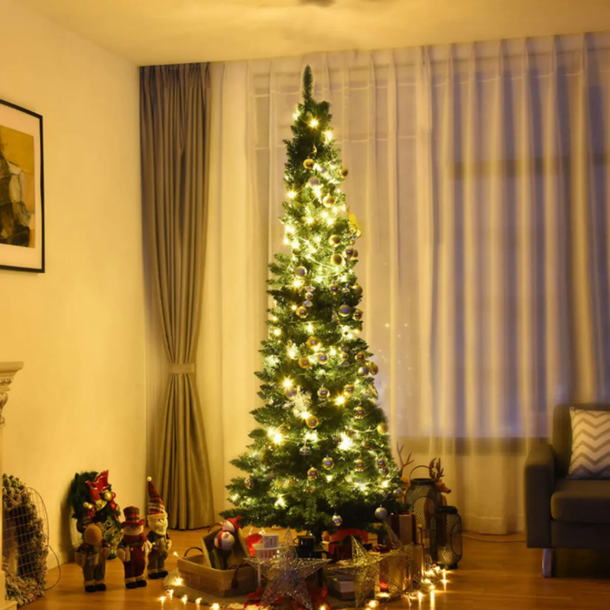 Village Lighting Company 7' Artificial Pencil Christmas Tree