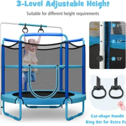 GoPlus (Costway) 5' Kids 3-in-1 Game Trampoline with Enclosure Net Spring Pad