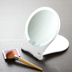 Zadro Inc 10X Lighted Folding Travel Mirror by Sharper Image