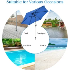 Sharper Image 9' Market Patio Table Umbrella