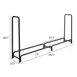 Shinerich International Inc 8' Outdoor Steel Firewood Log Rack