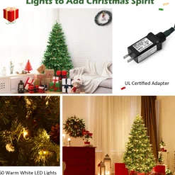 Village Lighting Company 7' Pre-Lit Artificial Christmas Tree with Pinecones