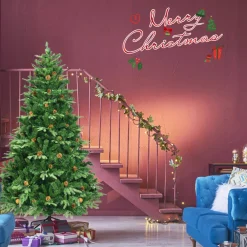 Village Lighting Company 7' Pre-Lit Artificial Christmas Tree with Pinecones