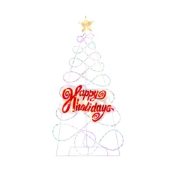 GoPlus (Costway) 5.6' Pre-Lit Happy Holidays Christmas Tree Decoration