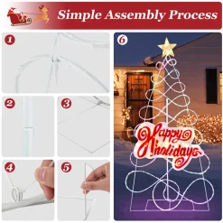 GoPlus (Costway) 5.6' Pre-Lit Happy Holidays Christmas Tree Decoration