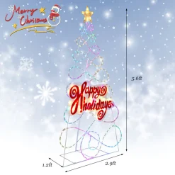 GoPlus (Costway) 5.6' Pre-Lit Happy Holidays Christmas Tree Decoration