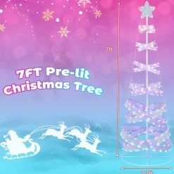 Village Lighting Company 7' Pre-Lit Spiral Christmas Tree Decoration