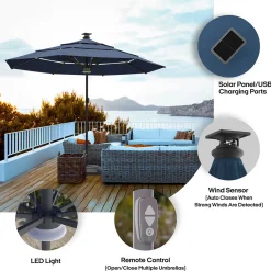 Reflection International Inc 11' Smart Outdoor Umbrella