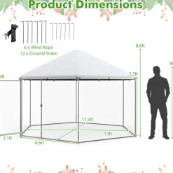 GoPlus (Costway) 13' Wire Mesh Hexagonal Chicken Coop