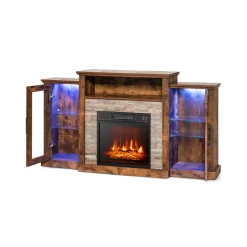 GoPlus (Costway) 58'' Fireplace TV Stand with Adjustable Shelves
