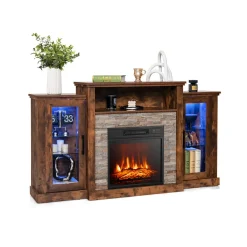GoPlus (Costway) 58'' Fireplace TV Stand with Adjustable Shelves