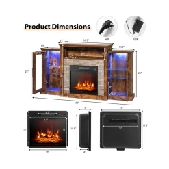 GoPlus (Costway) 58'' Fireplace TV Stand with Adjustable Shelves