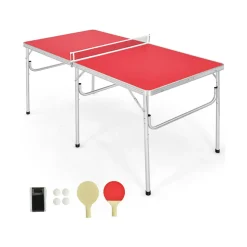 Sharper Image 60'' Folding Ping Pong Table Game Set