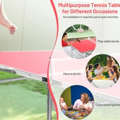 Sharper Image 60'' Folding Ping Pong Table Game Set