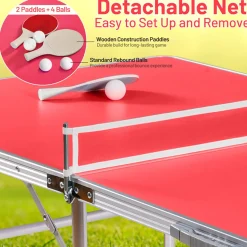 Sharper Image 60'' Folding Ping Pong Table Game Set