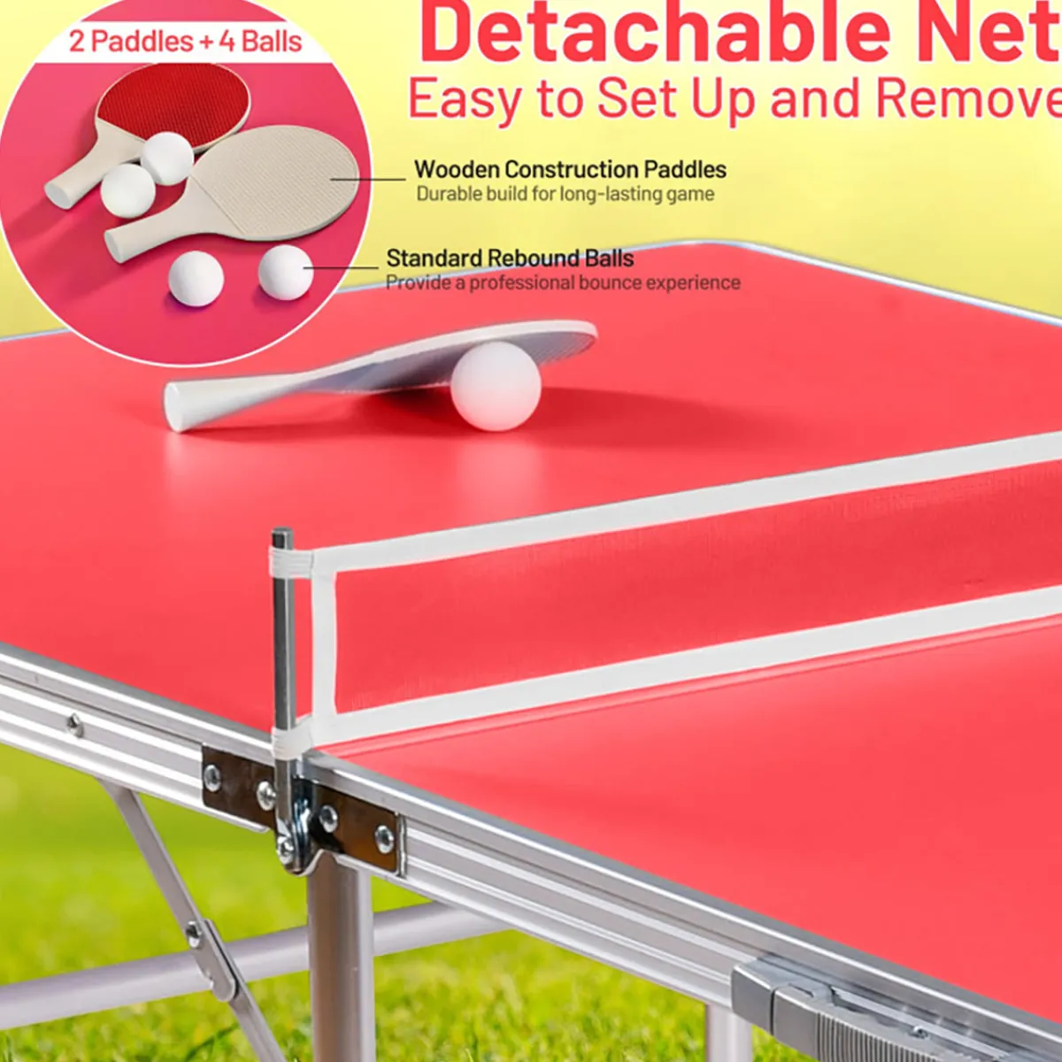 Sharper Image 60'' Folding Ping Pong Table Game Set
