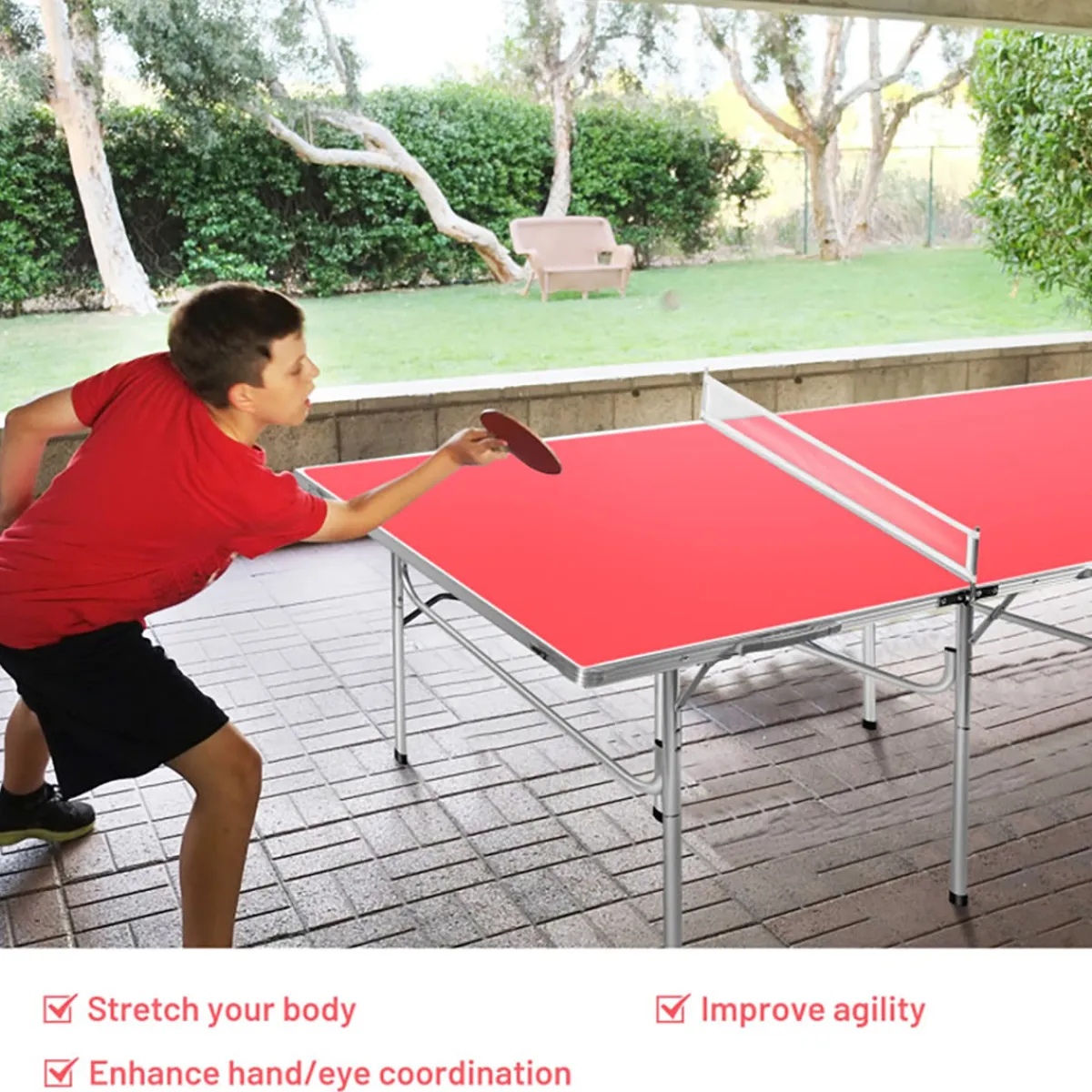 Sharper Image 60'' Folding Ping Pong Table Game Set