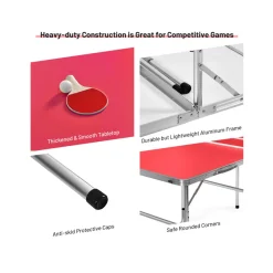 Sharper Image 60'' Folding Ping Pong Table Game Set