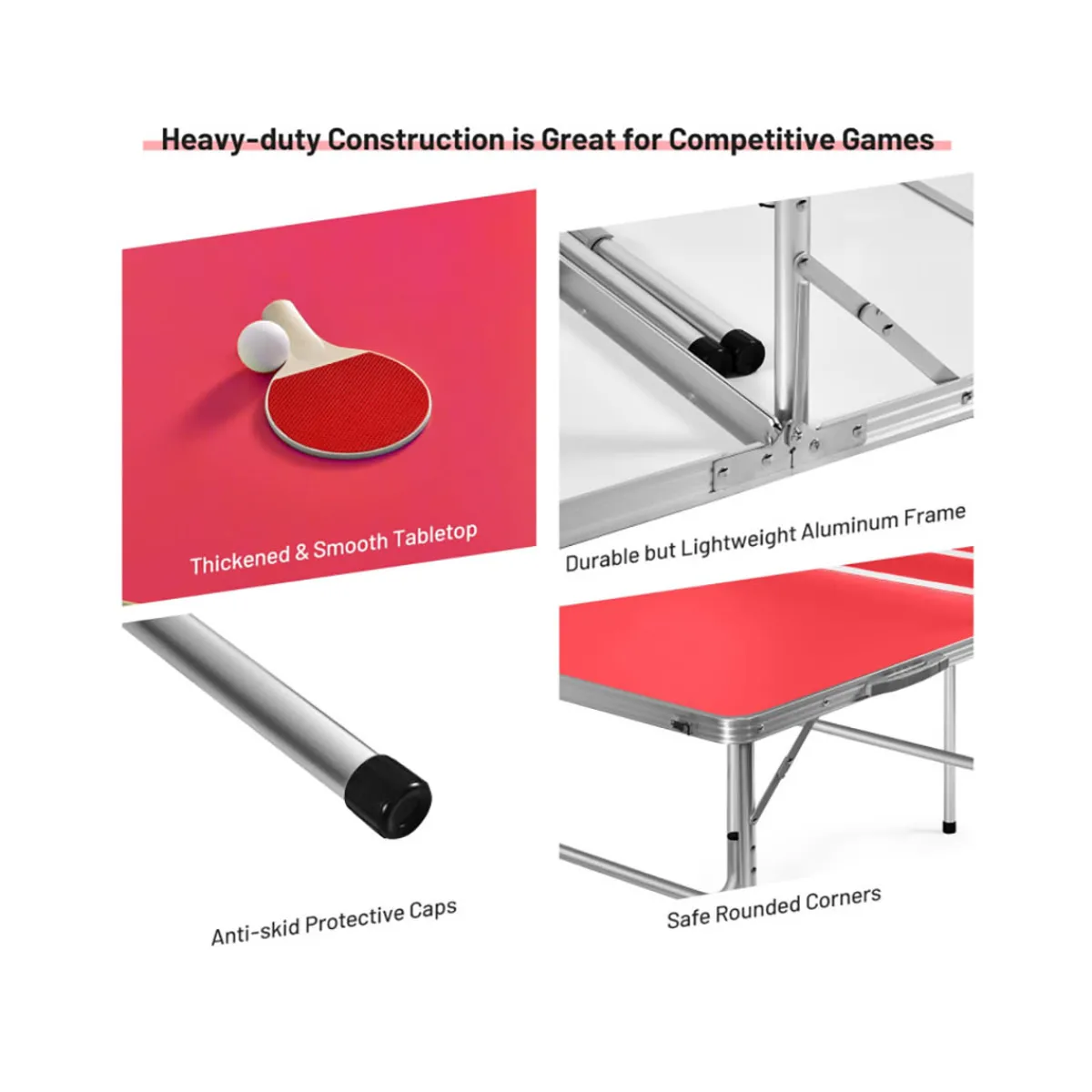 Sharper Image 60'' Folding Ping Pong Table Game Set