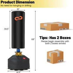 Teleshop Inc. 68'' Freestanding Punching and Kickboxing Bag