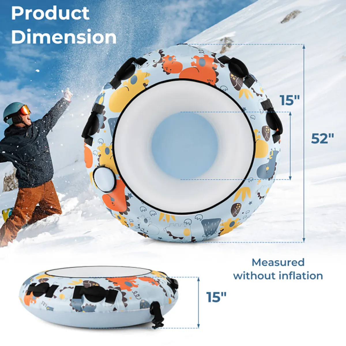 GoPlus (Costway) 52'' Heavy-Duty Inflatable Snow Sled