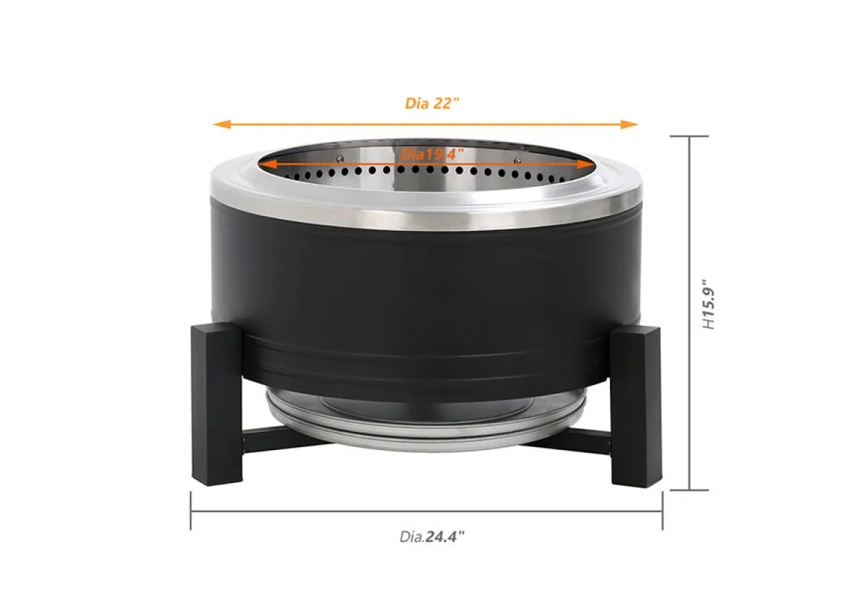 Shinerich International Inc 22'' Outdoor Smokeless Wood-Burning Fireplace