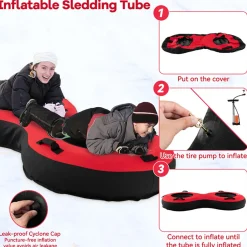 GoPlus (Costway) 80'' 2-Person Heavy-Duty Inflatable Snow Sled