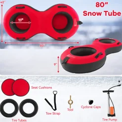 GoPlus (Costway) 80'' 2-Person Heavy-Duty Inflatable Snow Sled