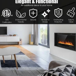 GoPlus (Costway) 40'' Recessed Electric Fireplace