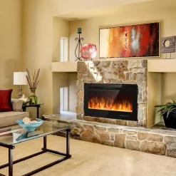 GoPlus (Costway) 36'' Recessed/Wall-Mounted Electric Fireplace