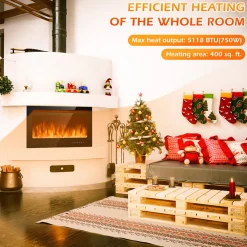 GoPlus (Costway) 36'' Recessed/Wall-Mounted Electric Fireplace