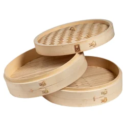 Escali Corp dba Kitchen Supply 12'' 2-Tier Bamboo Steamer Baskets