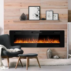 Ontel Products 60'' Ultra-Thin Recessed/Wall-Mounted Electric Fireplace